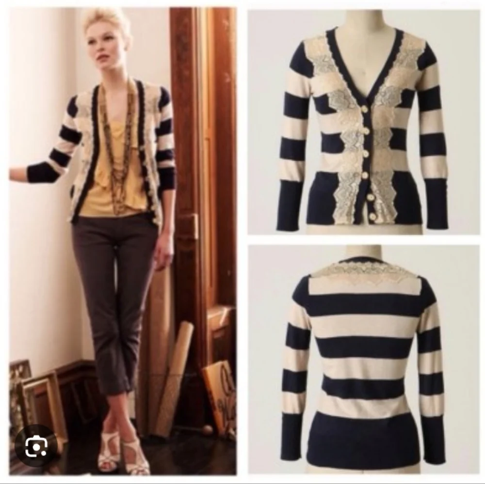 Anthropologie and Cream Lace Sweater.Like New Condition